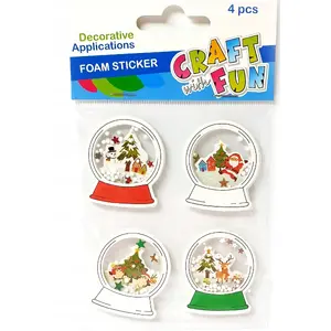 Dekoratīvas EVA bumbiņas Craft with Fun CFBN310 – 4 gab., putu EVA, dažādas krāsas, amatniecības rotājumi