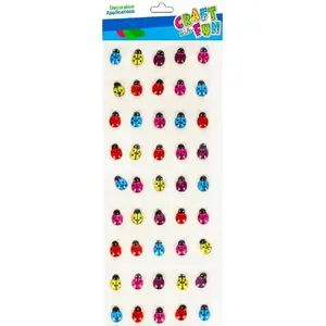 Craft with Fun decorative crystal stickers, ladybug design, 50 pieces (CF681)
