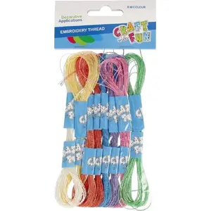 Embroidery Thread Set Craft with Fun CF636 — 8 skeins mixed colors (Mulina)
