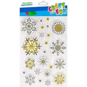 Craft with Fun decorative glitter star stickers CFBN328 – assorted small star shapes for crafts and scrapbooking