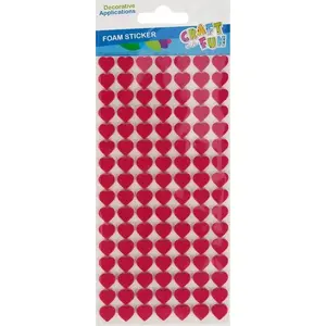 Dekoratīvas EVA putu sirdis Craft with Fun CF802 — 112 gab., dažādi izmēri un krāsas