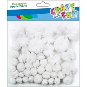 Craft with Fun craft pom-poms set CF OZDOBA DEK 43 pcs – mixed fabric decorative pompoms