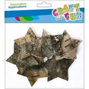 Wooden Decorative Bark-Shaped Ornaments 6 cm, 6 pcs — Craft with Fun (DREWNOK1)