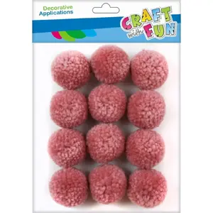 Pompon craft balls 3 cm, pack of 12 — Craft with Fun (POMPON W2)
