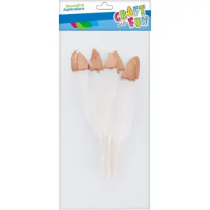 Feathers pack Craft with Fun PIORKA BIE 8 pieces, 10–15 cm, gold/white
