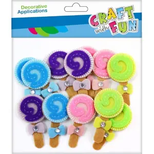 Craft with Fun craft kit felt decorations — lollipop shapes, 12 pieces