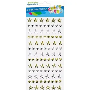 Craft with Fun decorative crystal embellishments CF757 — mixed silver/gold small craft rhinestones
