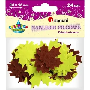 Felt Stickers Titanum Maple Leaves 24 pcs - craft embellishments, decorative felt shapes