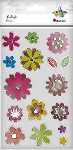 Nail Art Foil Stickers Titanum 16 pcs — floral mix, self-adhesive nail decals