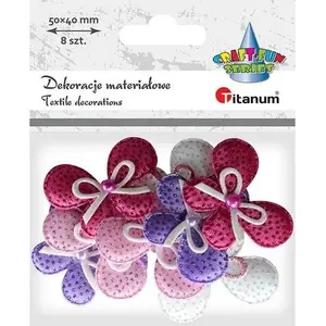 Fabric bows set Titanum mix, decorative craft bows, 8 pieces