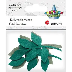 Titanum decorative felt leaves on branch, mix, pack of 4 – Titanum 398389