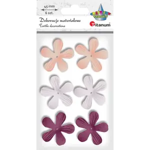 Fabric 3D Foam Flowers 45mm mix 6 pcs — Titanum (MPN 405348)