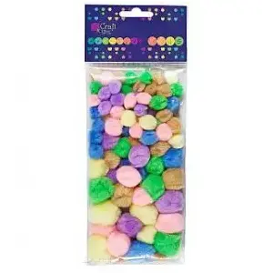 Acrylic Pom Poms Dalprint mix pastel — assorted sizes and colors