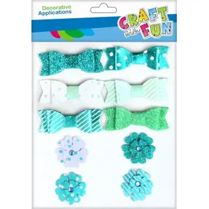 Craft with Fun decorative craft material set — fabric rosettes/flowers, 10 pieces