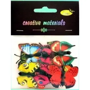 Decorative Christmas paper butterflies MFP paper set 10 pcs, size 4–4.5 cm, mixed colors