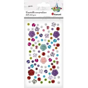 Self-adhesive craft crystals Titanum set 99 pcs mixed sizes and colors
