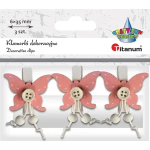 Wooden Decorative Clothespins Titanum 3 pcs — butterfly design