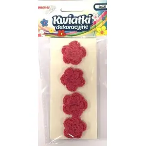BREWIS Kwiatki 35mm K35-2 dark pink — decorative buttons 35 mm