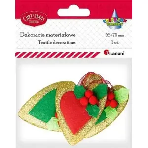 Felting Hearts Set Titanum 3 pcs — wool felting shapes for needle felting, craft kit