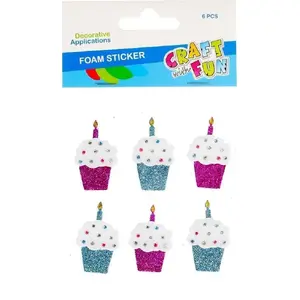 Craft with Fun decorative EVA cupcake embellishments set CF621 — 6 pieces