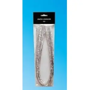 Chenille Stems (Craft Wires) folia 9 mm x 50 cm, silver, pack of 10