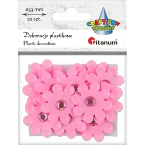 Titanum 3D Self-Adhesive Decorative Flowers, Pink, Pack of 20