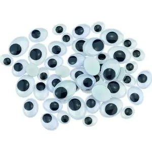 BREWIS moving eyes RO5 set — assorted oval craft eyes 54 pcs (10, 13, 12 mm)