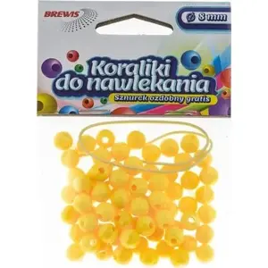 Beads BREWIS 8 mm K8-2 yellow – threading beads for jewelry making