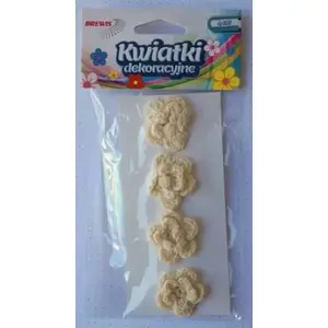 BREWIS fabric button Kwiatki 35 mm K35-3 ecru