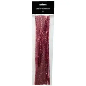String ties folia 30 cm red metallic, pack of 25 — decorative craft and gift ties