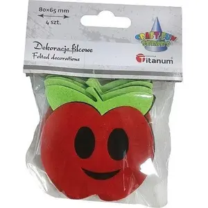 Felt Apple Ornaments Titanum 3D 80×65 mm red-green set of 4