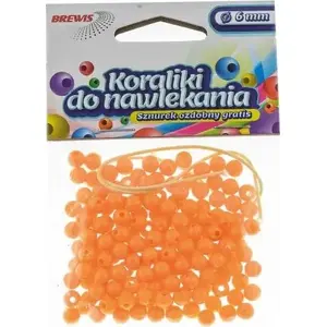 Beading Threading Beads BREWIS 6 mm K6-4 orange, pack — BREWIS