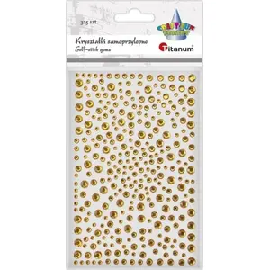 Self-adhesive round craft rhinestones Titatnum Kreatywne 325 pcs gold