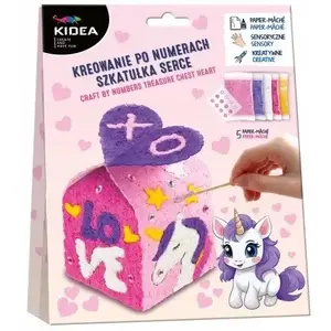 Craft kit Derform ZEST KREAT KREOWANIE PO NUMERZE – heart-shaped trinket box kit (model KNSZCKA)