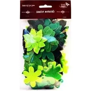 Felt Flowers Set 60 pcs, green tones — creativ company (craft embellishments)