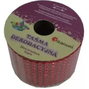 Ribbon Titanum diamond ribbon 5 cm x 2 m red (PJ512) — decorative craft ribbon