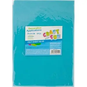 Felt Craft Sheets Craft with Fun CF OZDOBA DEK FILC 20×30 cm pack of 5 — blue shades (MPN 098FILC)