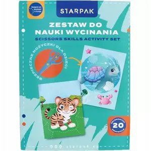 Cutting Set for Learning A4 STARPAK STK ZES193 — 24 pcs animal-themed practice scissors and templates