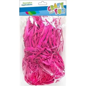 Craft with Fun dekoratīvā rafija 50 g — rozā, lenta dāvanu iesaiņošanai un rokdarbiem, MPN CF126