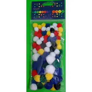 Acrylic Pom Poms DP Craft mix — assorted colors and sizes, craft embellishments