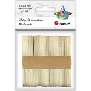 Wooden stirring sticks/spoons Titanum 15 x 75 mm, pack of 50