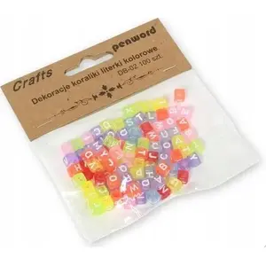 Beading decoration letters Polsirhurt DB-02 colorful 6×6 mm, 100 pcs