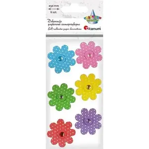 Decorative self-adhesive 3D flowers set by Titanum, mix of 7 pieces