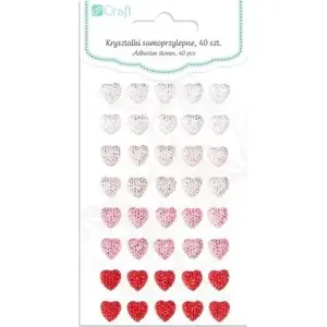 Adhesive Crystal Embellishments DP Craft 40 pcs Heart Shapes AC138DLP
