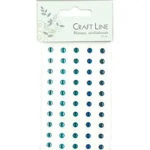 Vrige Rhinestones 5 mm, pack of 50, mixed blue, flat-back craft rhinestones