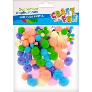 Decorative Pompom Pastel by Craft with Fun MQ 003 – decorative craft pompom, pastel colors