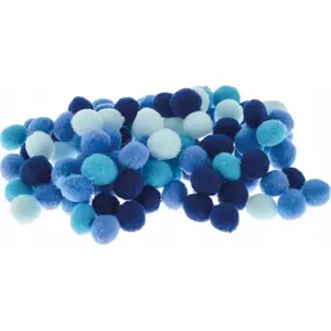 Pompons BREWIS POM13 1 cm blue shades pack of 100 – craft pom poms