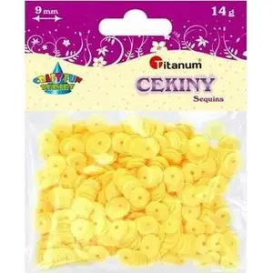 Titanum 9 mm Round Sequin Pastel Yellow - Pack for Sewing and Crafts