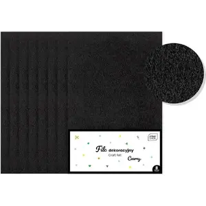 Decorative felt sheets set INTERDRUK — 8 pieces, black