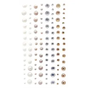 Self-adhesive crystals and pearls set DP Craft 120 pieces Nature Tones
